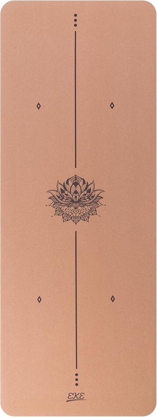 SnelShoppen - EKE Kurk Yogamat met Lichaamslijnen - Antislip Zweetbestendig - 100% Recyclebare Materialen - Ideaal voor Hot Yoga - 72x24 inch - 5 mm D
