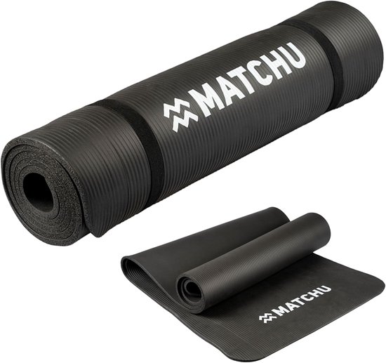 SnelShoppen - Fitnessmat - Yogamat - Sportmat met Draagkoord - Antislip - 180 x 60 x 1 cm - Duurzaam NBR - Ideaal voor Thuis, Gym, Yoga en Pilates