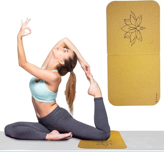 SnelShoppen - Kurk kniekussen 8 mm dik, opvouwbaar, lichtgewicht mat voor yoga, oefeningen, gymnastiek, vloerbescherming en stoelbescherming van Snelshoppen
