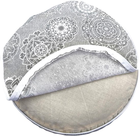 SnelShoppen - Meditatiekussen Mandala - Yoga Kussen 32x16 cm - Katoen & Boekweitschaal - Ronde Zitkussen voor Meditatie en Yoga Accessoires
