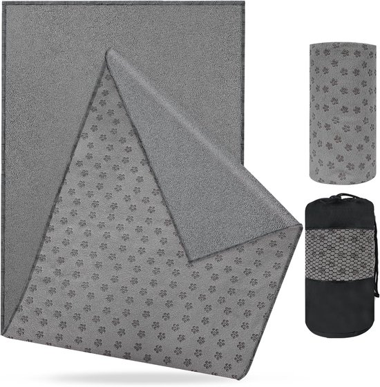 SnelShoppen - Microvezel Hot Yoga Handdoek Antislip 183 x 63 cm - Absorberend, Sneldrogend, Roze - Voor Yogamat, Fitnessaccessoires en Verkoelende Han