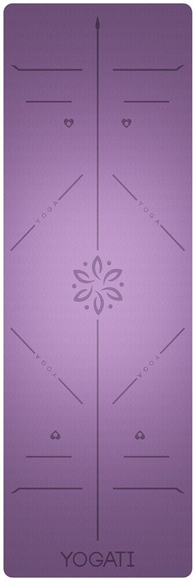 SnelShoppen - Milieuvriendelijke Yogamat TPE - Non-Slip Dikke Yogamat met Body Alignment Lines - Perfect voor Yoga, Pilates, Workout, Gym en Fitness van Snelshoppen