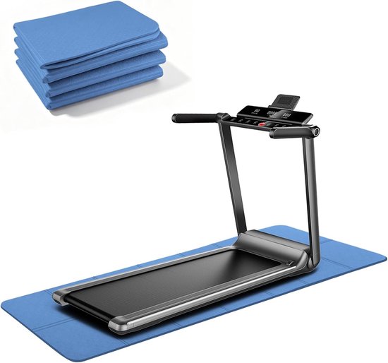 SnelShoppen - Opvouwbare Vloerbeschermingsmat 183 x 61 cm - 6 mm PVC Antislip voor Loopband, Hometrainer, Fitnessapparatuur - Beschermt Vloeren tegen