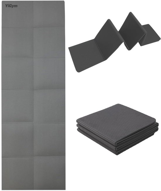 SnelShoppen - Opvouwbare Yogamat 5 mm Dikte TPE + PU Dubbelzijdig Antislip Draagbare Reismat voor Yoga, Pilates, HIIT en Thuisfitness - Ideaal voor Sp