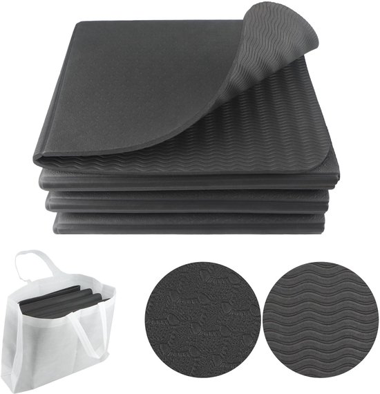 SnelShoppen - Opvouwbare Yogamat Antislip Draagbare Fitnessmat voor Thuis, Sport, Yoga, Outdoor, Gym, 183x61 cm, Lichtgewicht, Blauw