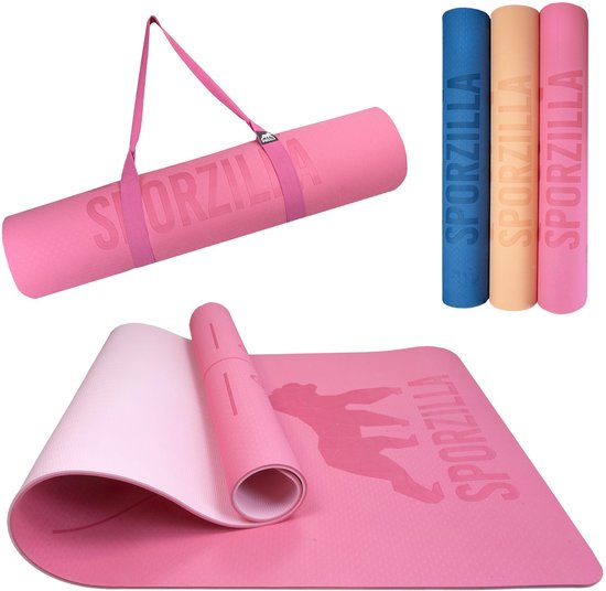 SnelShoppen - Premium XL Fitnessmat & Yogamat 80 cm Breed, 8 mm Dikke Antislip Mat, Vrij van Schadelijke Stoffen met Hulplijnen voor Thuis, Gym en Yog