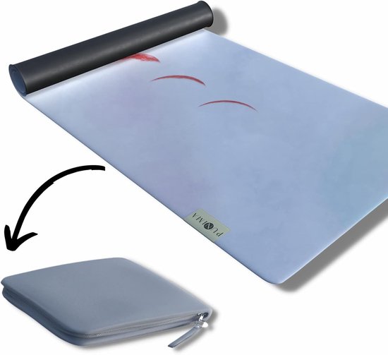 SnelShoppen - PUNIMA RPET Travel Yogamat 2-in-1 Handdoek, Extra Dun en Licht, 0,1 mm Dik, 1,4 kg, Opvouwbare Reis Yogamat voor Yoga, Fitness en Sport van Snelshoppen