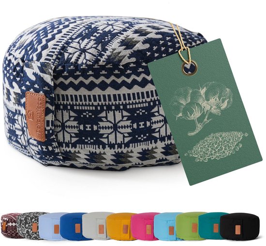 SnelShoppen - Ronde Yogabolster voor Yin Yoga en Meditatie, Wasbare Overtrek, Biologische Boekweitschalen Vulling, 30 x 15 cm, Comfortabele Yogabussen