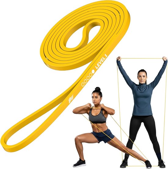 SnelShoppen - Weerstandband Level 1 (4-7 kg) - Elastische Fitness Rubber voor Spiertraining, Yoga, Pilates, Calisthenics - Natuurlijke Latex, Compact