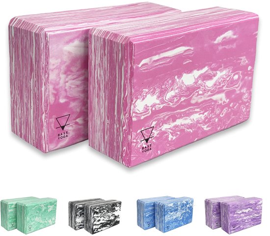 SnelShoppen - Yoga Blok - 1 of 2 Stuks - Sterk en Stevig Licht EVA-schuimblok - Roze Yoga Baksteen voor Yoga, Pilates en Fitness