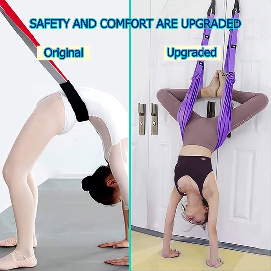 SnelShoppen - Yoga Rekband Verstelbare Hoogte Been Stretcher Taille Rug Stretch Band Luchtyoga Anti-Zwaartekracht Inversie Oefeningen Deur Flexibilite