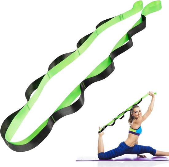 SnelShoppen - Yoga Stretch Band met Lussen, Stretcher Yoga Strap voor Oefening, Benen en Voeten Rek Hulp - Duurzaam TPE Materiaal, Flexibiliteit en St