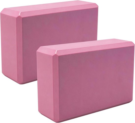 SnelShoppen - Yogablok Set van 2 - Antislip EVA Pilatesblok - Lichtgewicht Schuimblokken - Roze - Ideaal voor Yoga, Pilates, Fitness en Thuistraining van Snelshoppen