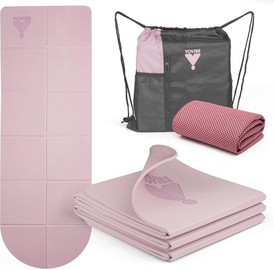 SnelShoppen - Yogamat 183 x 60 cm - Antislip, Extra Dik TPE Fitnessmat met Tas en Handdoek voor Yoga, Pilates en Thuisgebruik