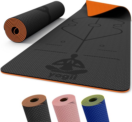 SnelShoppen - Yogamat Antislip 6 mm TPE - Reisvriendelijke Yogamat voor Thuis en Sportschool - Ideaal voor Oefeningen, Fitness en Pilates - Met Laseru