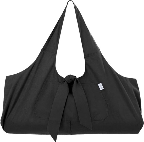 SnelShoppen - Yogamat Tas | Grote Draagtas voor Yogamatten met Zijvak | Geschikt voor Meeste Formaten | Obsidiaanzwart | Ideaal voor Yoga, Sport en Re