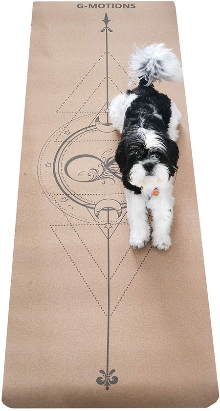 SnelShoppen - Yogamat van kurk 183x65cm - Antislip, Hypoallergeen, Draagriem - Milieuvriendelijk Fitness, Pilates, Gym, Vloer Sport