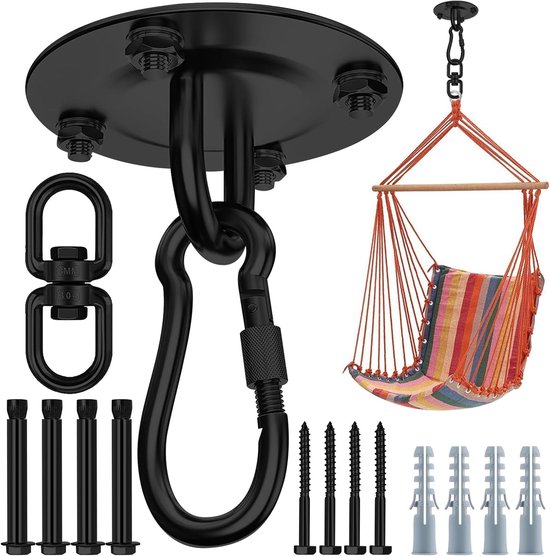 SnelShoppen - Zware Zwaaihaken 360° Draaibaar Zwaarhaken voor Ophangen - 304 Roestvrijstalen Hangmathaken met 400 kg Capaciteit - Ideaal voor Plafond, van Snelshoppen