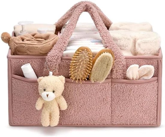 SNQ Luiertas - Babykameraccessoires Luiermand - Opbergmand Voor Luiers En Doekjes - Opbergtas - Rose van SNQ