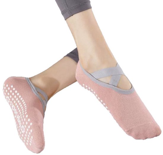 Sokken Antislip - Yoga Enkelsokken - One Size -Teen sokken - Huissokken - Fietssokken - 1 Paar - Laag Roze - Anti-slip slijtvast ademend - Huissokken Dames anti slip - Gripsokken voor Yoga Pilates Ballerina Ballet van Merkloos