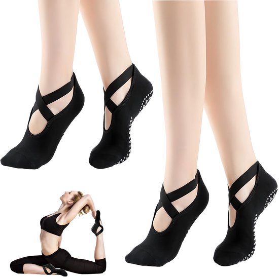 Solidchoice - 2 Pairs Dames Non-Slip Pilates en Yoga Sokken