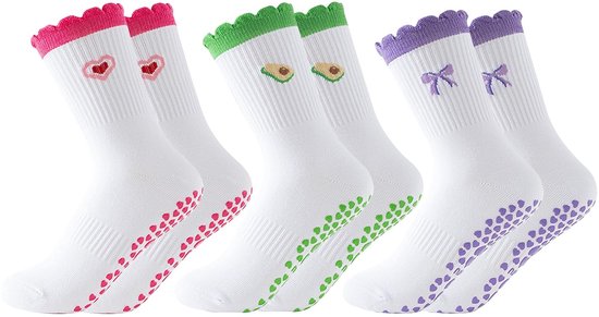 Solidchoice - 3 Paar Antislip Pilates Sokken voor Dames