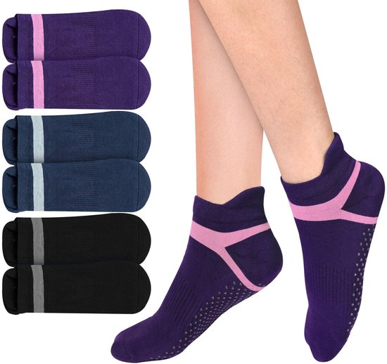 Solidchoice - 3 Paar Antislip Yoga Sokken voor Dames