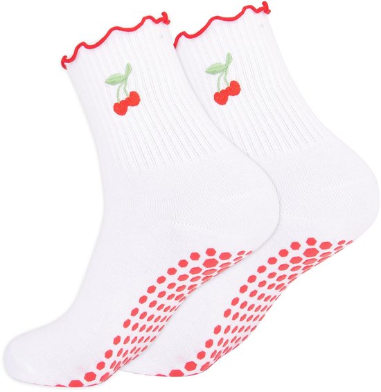 Solidchoice - Antislip Sportsokken voor Dames, Ideaal voor Yoga en Pilates, Rood