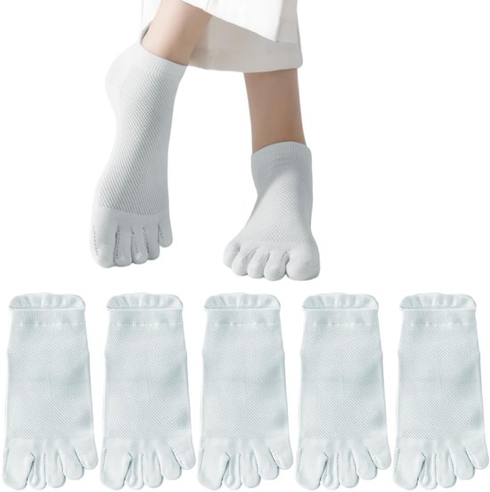 Solidchoice - Antislip Teensokken voor Dames, Set van 5 Paar