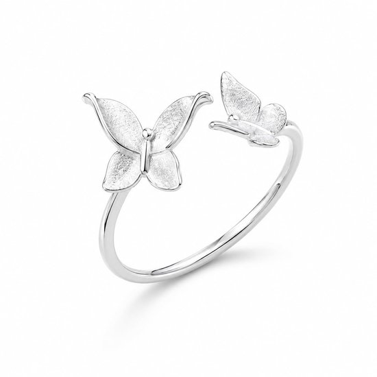 Solidchoice - Delicate Dubbele Vlinder Ring voor Dames van Zinklegering van Solidchoice