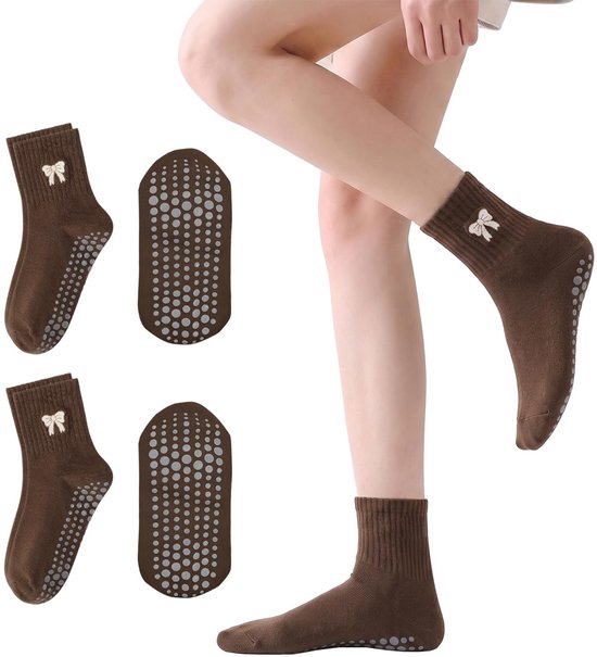 Solidchoice - Grip Yoga Sokken met Antislip en Borduursel voor Dames