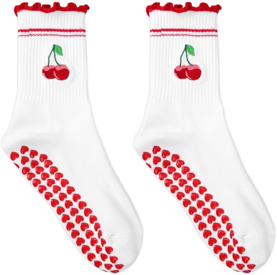 SolidChoice - Pilates Grip Socks - Ademend Katoen - Antislip - Schattige Rimpel - Yoga - Dans - Comfortabel - Vrouwen van Solidchoice