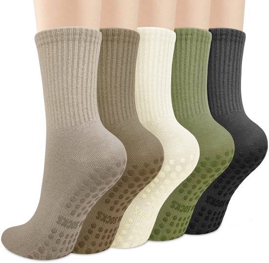 Solidchoice- Pilates Sokken Antislip - Yoga Sokken - Zacht Katoen - Comfortabele Stof - Goede Elasticiteit - Uniek Antislip Ontwerp - Yogasokken