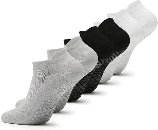 SolidKeus - 3 Paar Antislip Pilates Sokken voor Dames