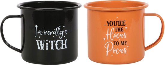 Something Different - Set van 2 emaille Witchy bekers van Something Different