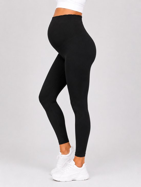 SparkNine Bellyflex zwangerschap legging - XL - zwart - hoge taille - rekbaar - maternity - geribbelde tailleband - stijlvol & ademend