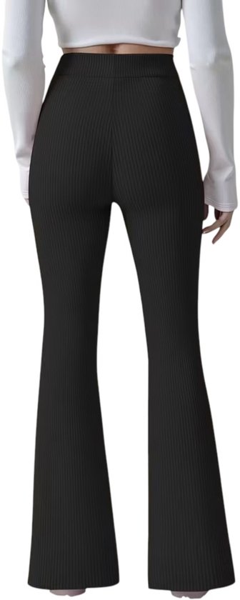 SparkNine Breezeflare dames legging - stijlvolle flare broek - S - zwart - lichtgewicht & ademend - hoge taille - flatterende pasvorm