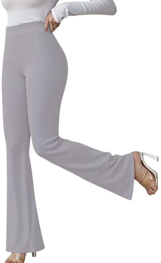 SparkNine Breezeflare leggings - XL - grijs - hoge taille - flared pasvorm - elastisch - fancy broek - casual van Merkloos