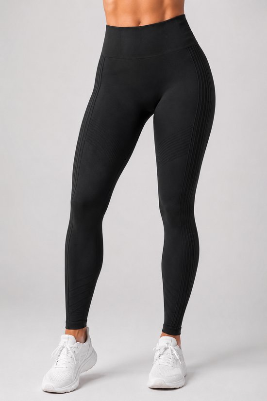 SparkNine Coreflex sportlegging - M - zwart - hoge taille - elastisch - squatproof - ondersteuning