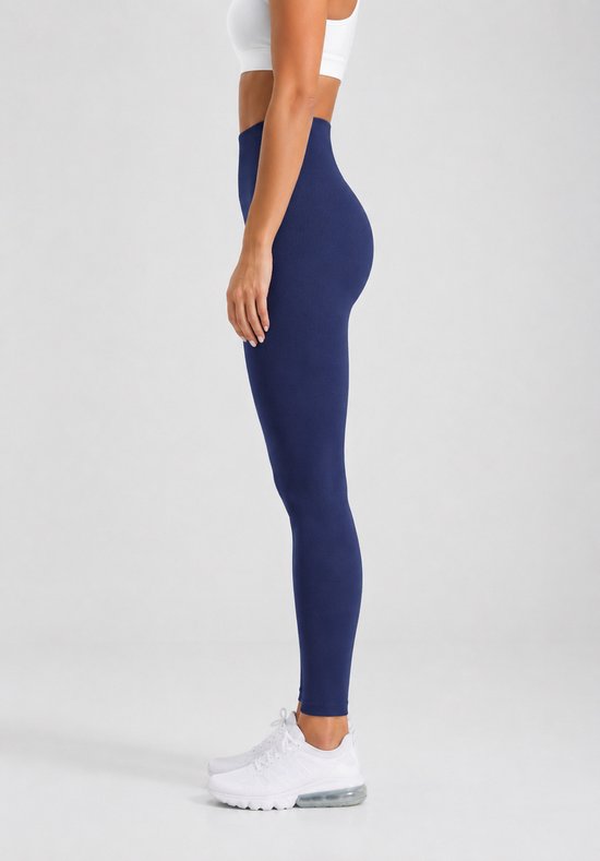 SparkNine Serenafit sportlegging - L - blauw - hoge taille - zacht & comfortabel materiaal - tweede huid - stretch - buikcontrole
