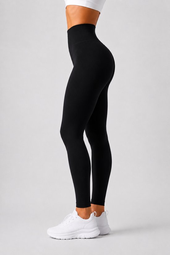 SparkNine Serenafit sportlegging - L - zwart - hoge taille - zacht & comfortabel materiaal - tweede huid - stretch - buikcontrole