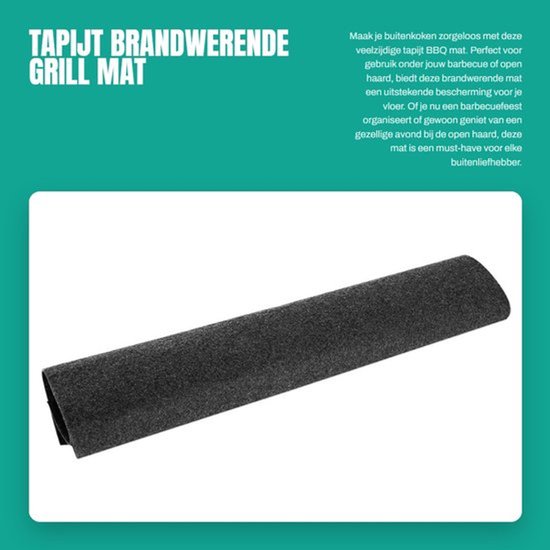 Splatter Mat Brandwerend - BBQ Vloermat - Hittebestendig Tapijt - Beschermende Mat - Ondergrond voor Grill - Duurzaam Materiaal - Beschermmat