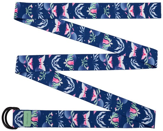Spokey Bloom Yogariem - Zwart - 240 x 3,8 cm - Polyester - Metalen dubbele gesp van Spokey