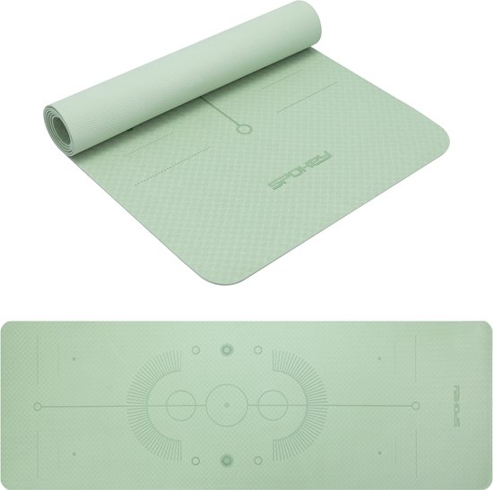 Spokey MANDALA Yogamat - Groen - 183 x 61 x 0,4 cm van Merkloos