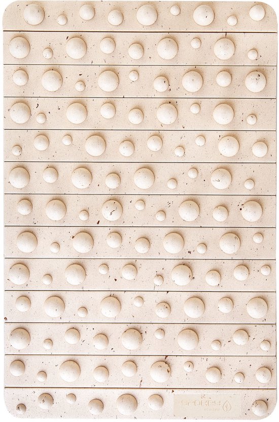 Spokey ROSE Yogamat - Creme - 46x30x1,6 - massageprotrusies - EVA foam - rijsthulzen en bamboe van Merkloos