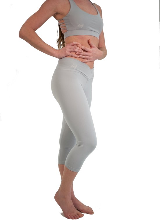Sport Broek Capri-Yoga broek-gym-fitness-Licht grijs - Medium van Merkloos