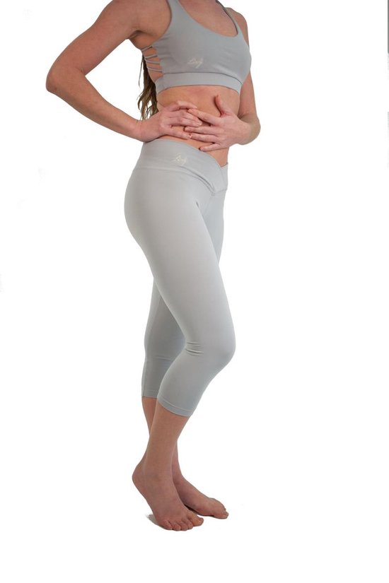Sport Broek Capri-Yoga broek-gym-fitness-Licht grijs- Small van Enkel.