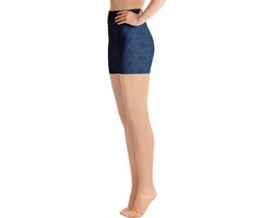 Sport Short - design Grace in Lace - High Waist - Dry Fit - High Performance - 4way stretch - UPF 50+ - Hardloop - Yoga - Fitness - Dans - Pilates - Training - Korte Broek- dames- donkerblauw klassiekblauw - maat XS van Merkloos