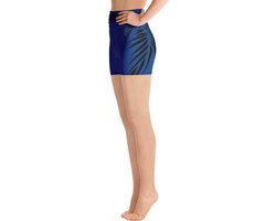 Sport Short - design Power Up - High Waist - Dry Fit - High Performance - 4way stretch - UPF 50+ - Hardloop - Yoga - Fitness - Dans - Pilates - Training - Korte Broek - dames- kobaltblauw zwart - maat S van Love Generation