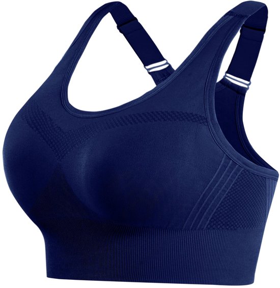 Sportbeha voor dames, hoge werking, zonder beugel, met uitneembare pads, push-up-beha, voor yoga, hardlopen, fitness en training, maten S-XXL